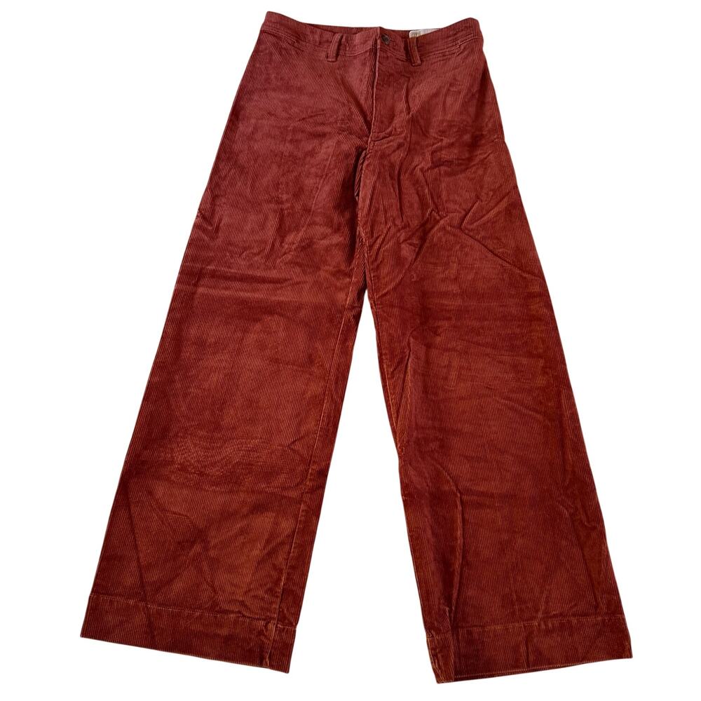 GAP Dark Orange Wide Leg Corduroy Jeans Sz 8 High Rise Grunge Y2K 2000s